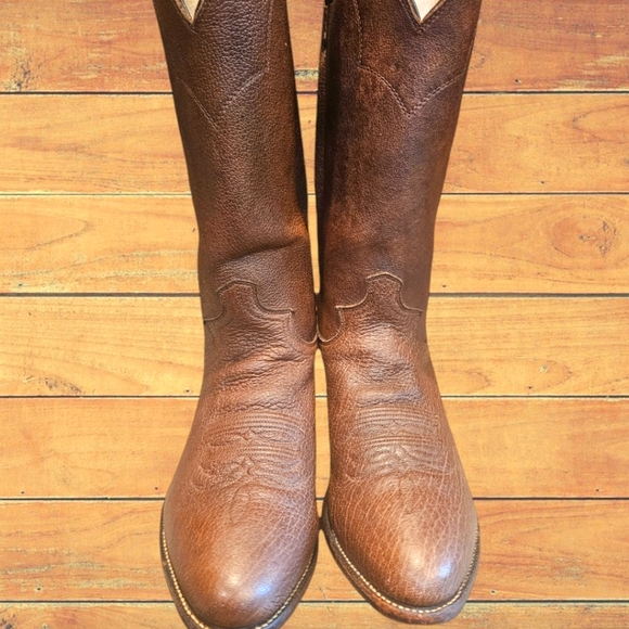 Justin Men's Full Brown Buffalo Skin  Cowboy,  Western Boot. SIZE 10 D - Picture 7 of 12